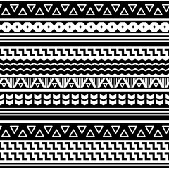 Ethnic boho tribal indian seamless pattern. Black and white pattern for textile design. Vector illustration. 