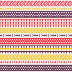 Ethnic boho tribal indian seamless pattern. Colorful pattern for textile design. Vector illustration. 