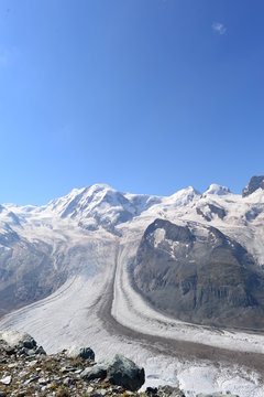 Gebirgsmassiv Monte Rosa in den Walliser Alpen 