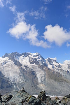 Gebirgsmassiv Monte Rosa in den Walliser Alpen 
