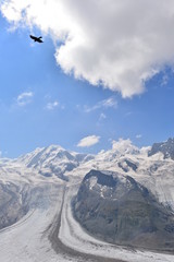 Fototapeta na wymiar Gebirgsmassiv Monte Rosa in den Walliser Alpen 