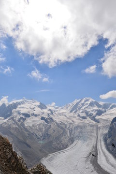 Gebirgsmassiv Monte Rosa in den Walliser Alpen 