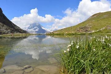 Crédence de cuisine en verre imprimé Cervin Riffelsee - Matterhorn in den Walliser Alpen 