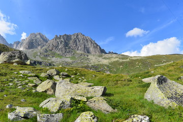 Fototapeta na wymiar Klein Furkahorn in den Urner Alpen Kanto Wallis und Uri