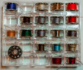 Sewing machine steel bobbins wiht thread