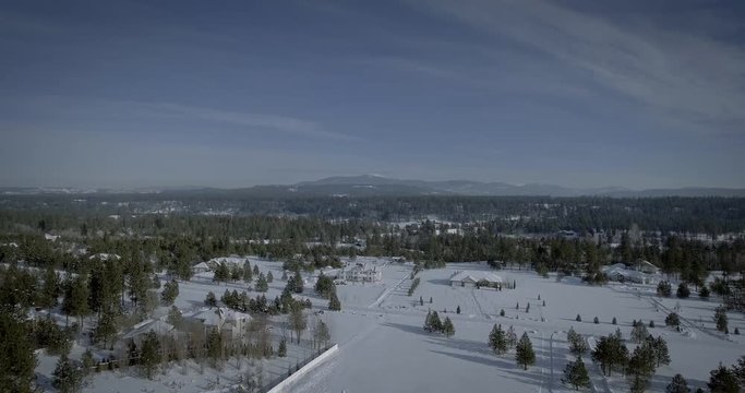 Snowy Neighborhood Aerial 001