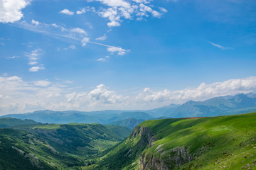 Picturesque high mountains in the north of Montenegro in the National Park Durmitor.