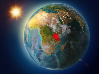 Obraz na płótnie Canvas Tanzania with sunset on Earth