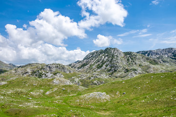 Picturesque high mountains in the north of Montenegro in the National Park Durmitor.