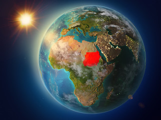 Obraz na płótnie Canvas Sudan with sunset on Earth