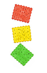 colorful cookies; isolated on white