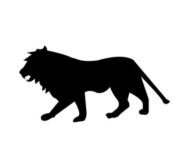 Strong lion silhouette