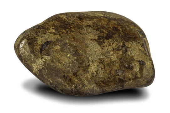 Polished bronzite stone isolated on white background