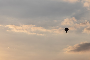 defocusing. balloon on the beautiful sunset background