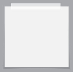 white paper stickers icon with shadow on gray background. flat style. white stick note paper icon for your web site design, logo, app, UI. note paper and sticker symbol.
