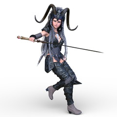 Fototapeta premium 戦う部族女性