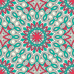 Hand drawn ornamental seamless pattern. Vector Illustration