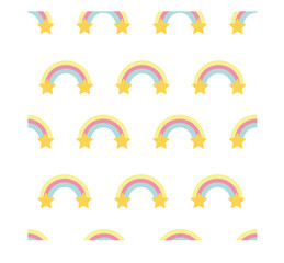 Rainbow with Stars Background Pattern