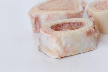 Bones for Beef Bone Broth isolated on a white background