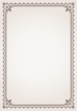 Decorative border frame certificate template