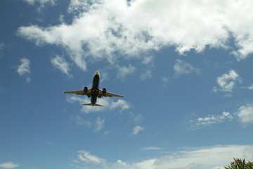 Airplane against sky