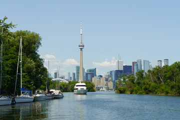 Yacht with Toronto Skyline from Waterfront