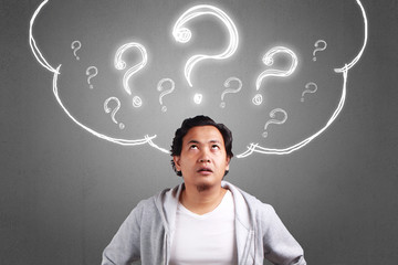 Men think With Bubble Question Mark