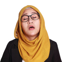 Young Businesswoman Tired, Dizzy Expression