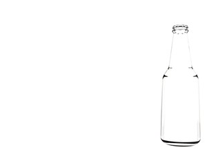 Bottle glass like Jing that break out of the white background illustration 3D.