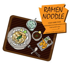 menu ramen noodle japanese template design