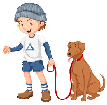 Boy with his dog