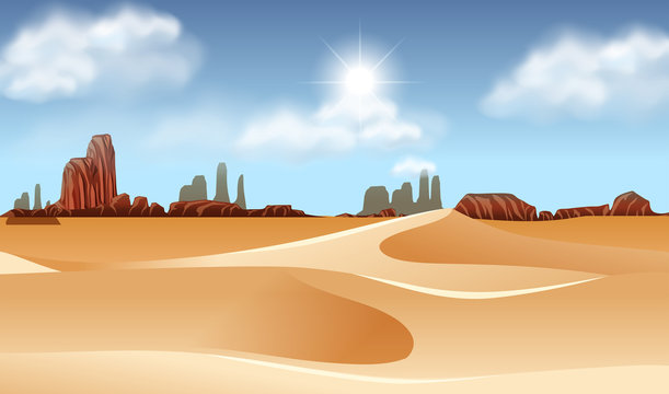 A dry desert landscape
