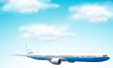 large commercial aircraft in sky
