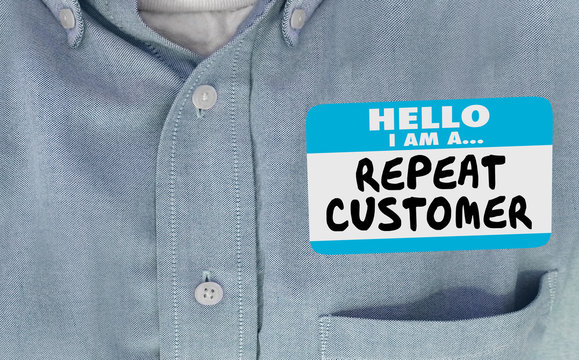Hello Im a Repeat Customer Name Tag Coming Back Name Tag 3d Illustration