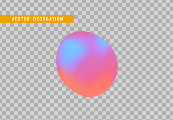 Shape liquid drops with colorful gradient. Abstract 3d fluid.