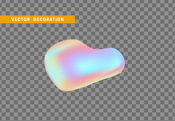 Shape liquid drops with colorful gradient. Abstract 3d fluid.