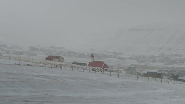 Dramatic winter views of the Faroe Islands scenery landscape