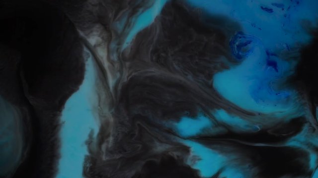 slow movement acrylic paint ,deep black and light blue