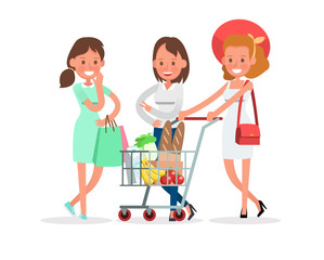 Shopping women characters vector design. no5