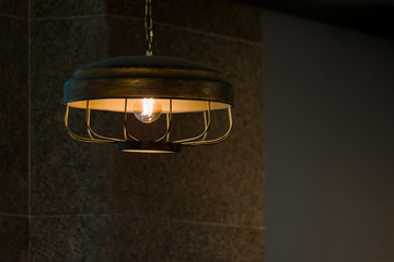 Vintage brass metal ceiling lamp interior lighting bulbs decoration contemporary