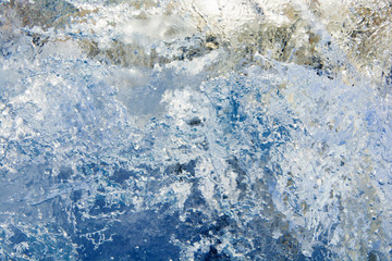 The texture of the ice. The frozen water.Winter background    