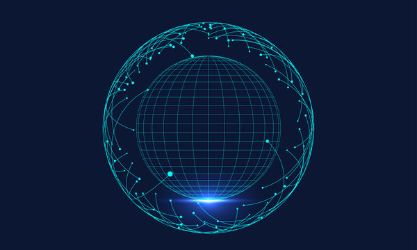 point and line composed world map,representing the global,Global network connection,international meaning,big data background illustration, artificial intelligence