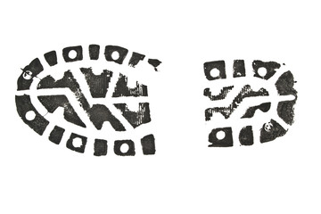 shoe print isolated on white background