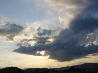 夕日の光