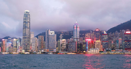 Fototapeta premium Hong Kong city skyline at night
