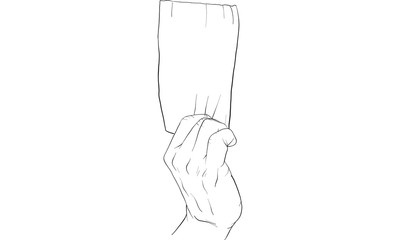 hand holding tissue paper vector