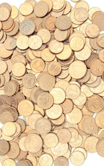 Heap of coins as background, polish currency money