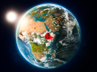 Ethiopia with sunset from space