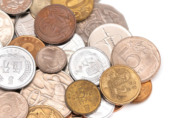 A Mix of Coins from Various Countries