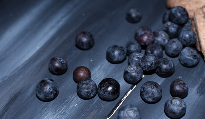 Baking with fresh organic blueberries antioxidant healthy and cooking background